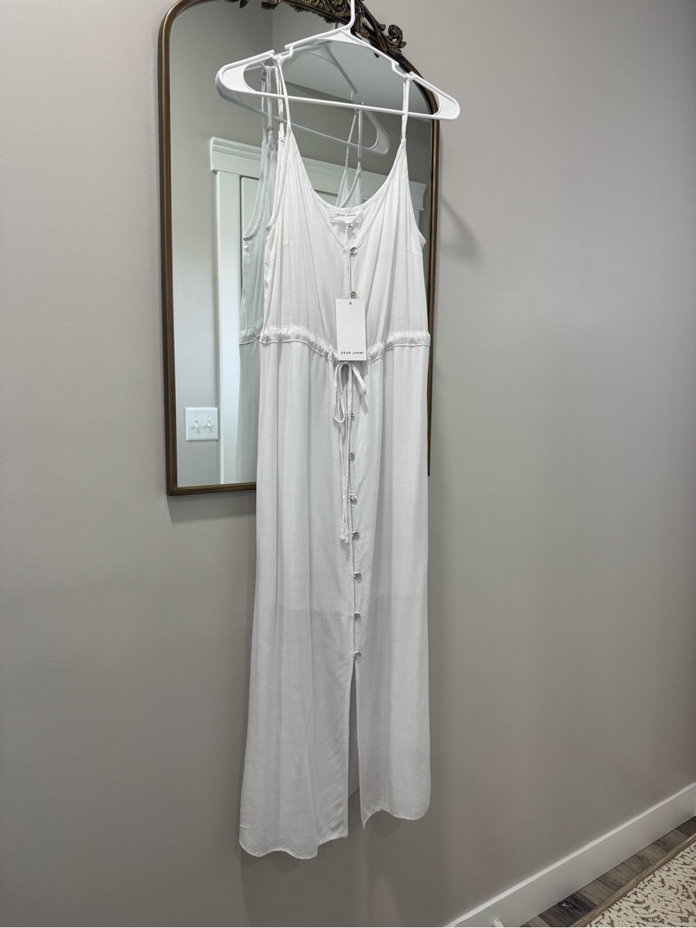 Dear John White Button-Front Maxi Dress
